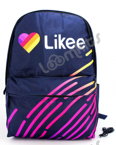 Рюкзак для девочки школьный Likee (Лайки) USB, 20309, синий фото 4