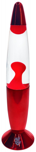 Лава-лампа 34 см Хром, Прозрачный/Красный