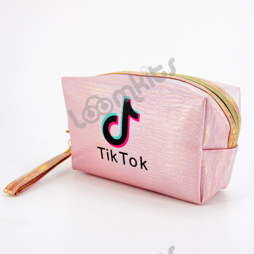 Пенал косметичка для девочки Tik Tok (Тик Ток), односекционный объемный на молнии, 1107 розовый фото 3