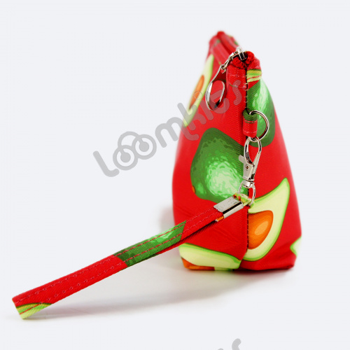 Пенал косметичка для девочки Авокадо, односекционный объемный на молнии, 396 красный фото 4