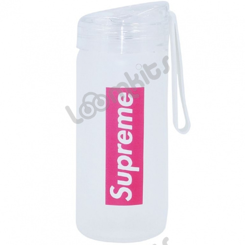 Стеклянная бутылка Supreme розовая, 400 мл фото 2