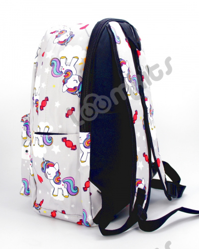 Рюкзак для девочки школьный "Единорожка", размер L, серый фото 4