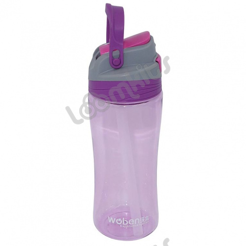 Пластиковая бутылка Woben с поилкой, розовая, 500 мл фото 5
