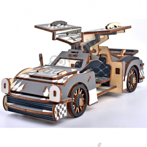 Конструктор деревянный - Гоночная машина DeLorean фото 4