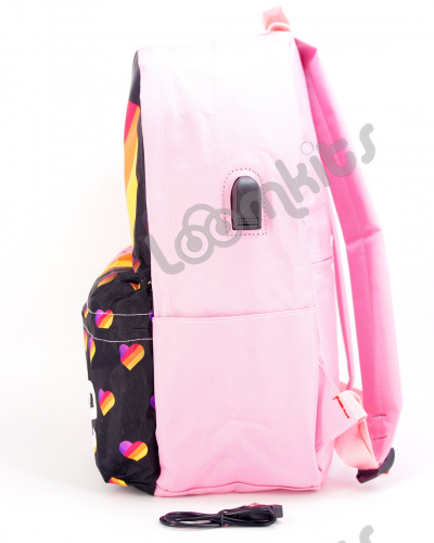 Рюкзак для девочки школьный Likee (Лайки) USB, 20307, розовый фото 4