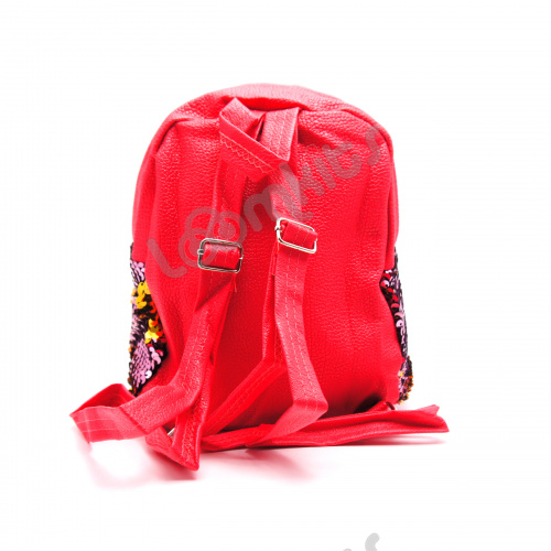Рюкзачок для девочек с пайетками красный фото 5