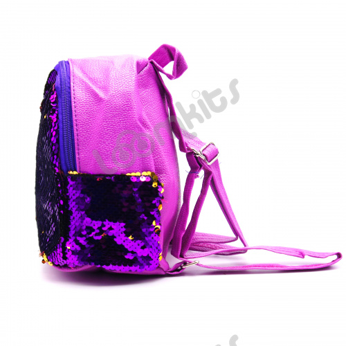 Рюкзачок для девочек с пайетками фиолетовый фото 5