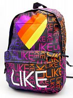 Рюкзак для девочки школьный Likee (Лайки) USB, 20300, фиолетовый
