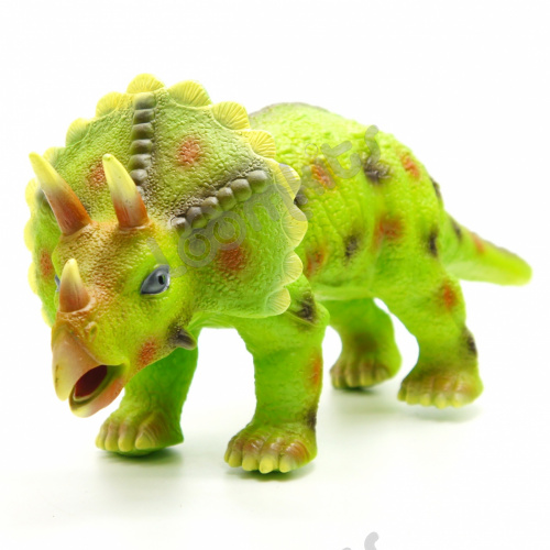 Игрушка динозавр Трицератопс Зеленый 25 см фото 7