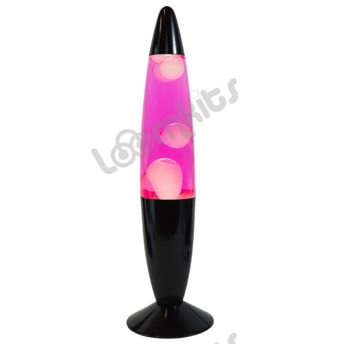 Лава-лампа Black 41 см, Розовая/Белая