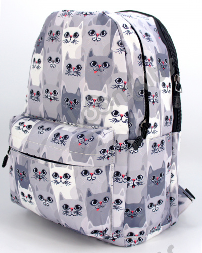 Рюкзак для девочки школьный "Серые котики", размер L фото 3