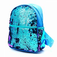 Рюкзак с пайетками меняющий цвет голубой