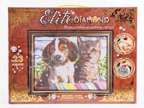 Мозаика из страз "Elite Diamond" Котенок и щенок фото 2