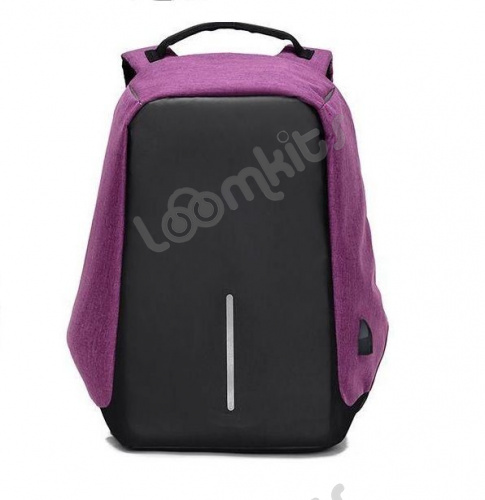 Рюкзак-антивор с USB фиолетовый