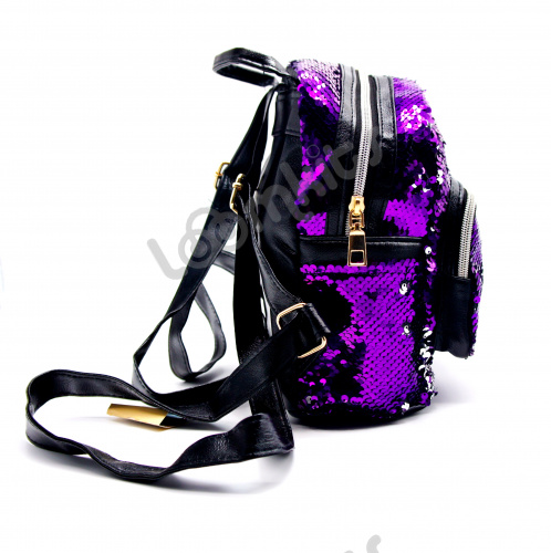 Рюкзак с пайетками "Сердечко" фиолетовый фото 2