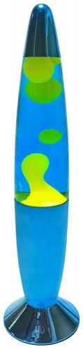 Лава-лампа 34 см Хром, Синий/Желтый фото 3
