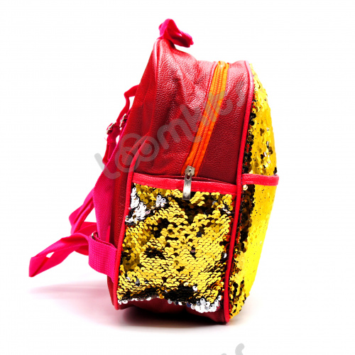 Рюкзак с пайетками меняющий цвет золотой фото 6