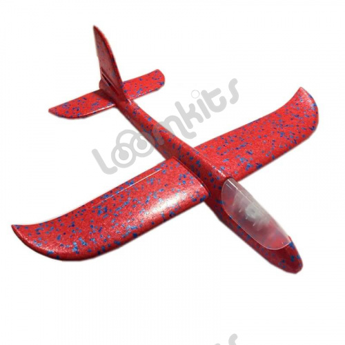 Светящийся планер самолетик из пенопласта 48 см - Красный фото 2