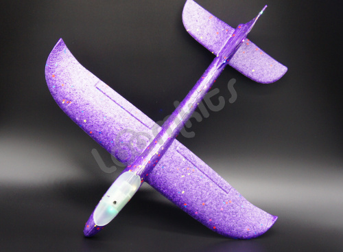 Самолет из пенопласта с LED лентой 48 см - Фиолетовый фото 6