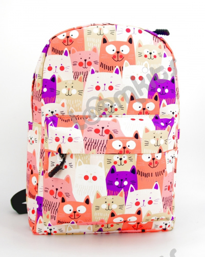 Рюкзак для девочки школьный "Кошки улыбаки", размер M фото 2