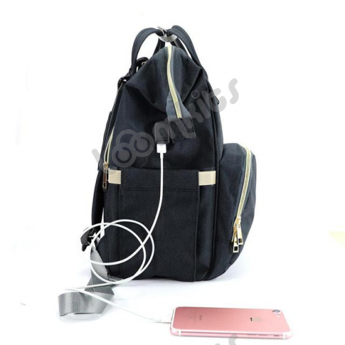 Рюкзак для мамы и малыша с USB - Черный фото 3
