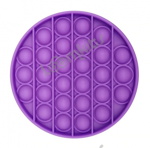 Сенсорная игрушка Антистресс Пупырка POP it Fidget с пузырьками Вечная пупырка - Тактильная успокоительная нажимная игрушка пузырьки круглая, фиолетовая