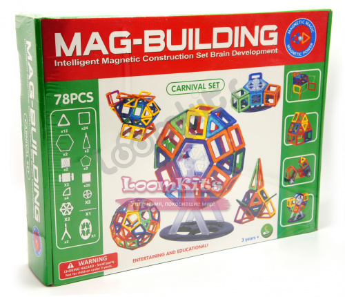 Магнитный конструктор Mag Building 78 деталей фото 3