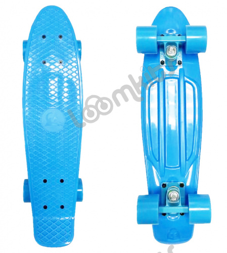 Скейтборд ecoBalance, голубой с голубыми колесами фото 3
