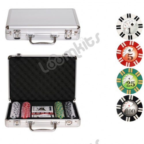 Покерный набор Royal Flush, 200 фишек, 11,5 г, с номиналом, в алюминиевом чемодане