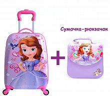 Набор - Детский чемодан "Принцесса София 2" + Сумочка-рюкзак