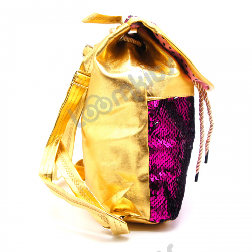 Рюкзак с пайетками с клапаном фиолетовый фото 5