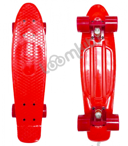 Скейтборд ecoBalance, красный с красными колесами