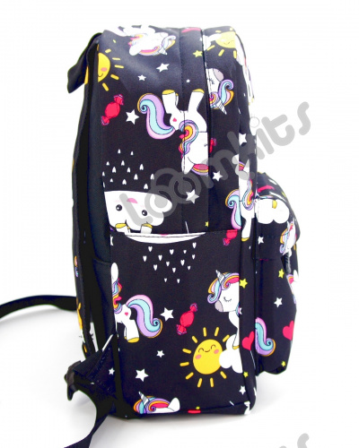 Рюкзак для девочки школьный "Единорожка", размер M, черный фото 4