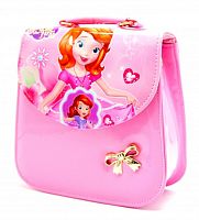 Сумочка-рюкзак "Принцесса София", средняя, лакированная Розовая