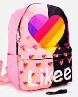 Рюкзак для девочки школьный Likee (Лайки) USB, 20307, розовый