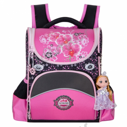 Школьный рюкзак Across ACR19-291 Цветочки (розовый)