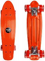 Скейтборд круизер Street Hit со светящимися колесами, оранжевый, 55 см