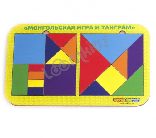 Развивающее пособие из дерева Набор головоломок 2.0 «Монгольская игра и танграм» фото 4