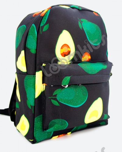 Рюкзак для девочки школьный Авокадо, размер M, черный