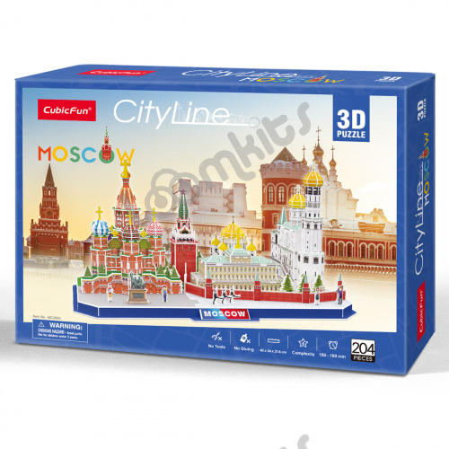 3D пазл CubicFun Москва CityLine, 204 детали фото 4