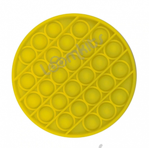 Сенсорная игрушка Антистресс Пупырка POP it Fidget с пузырьками Вечная пупырка - Тактильная успокоительная нажимная игрушка пузырьки круглая, желтая