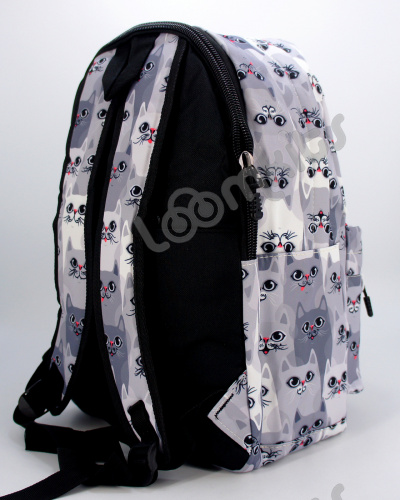 Рюкзак для девочки школьный "Серые котики", размер L фото 5