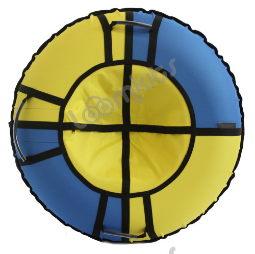Санки надувные тюбинг "Street Hit" Оксфорд голубой-желтый (100 см) фото 4