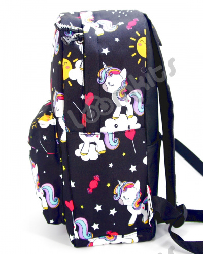Рюкзак для девочки школьный "Единорожка", размер M, черный фото 5