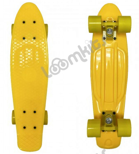 Скейтборд ecoBalance, желтый с желтыми колесами