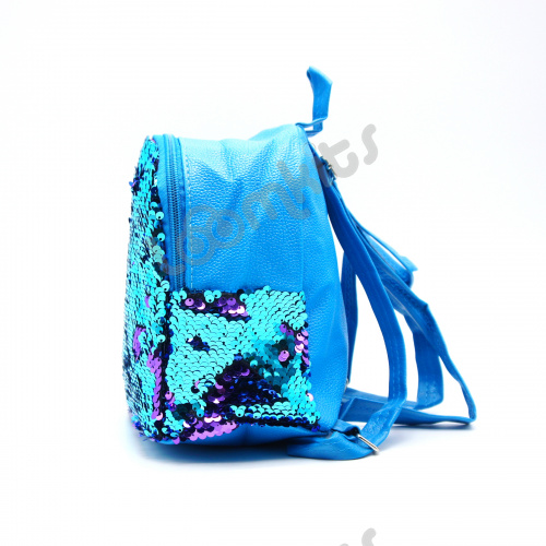 Рюкзачок для девочек с пайетками голубой фото 2