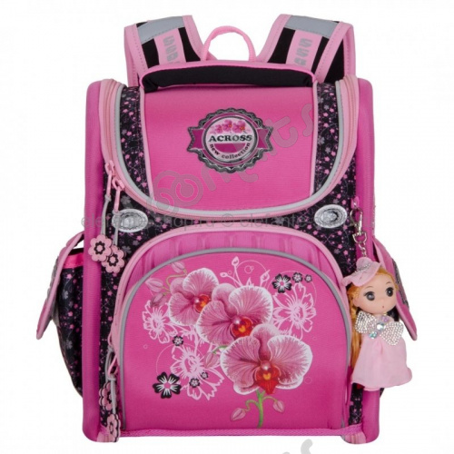 Школьный рюкзак Across ACR19-195 Цветы (розовый)