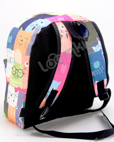 Рюкзак детский для девочки "Котики в очках разноцветные", размер S фото 5
