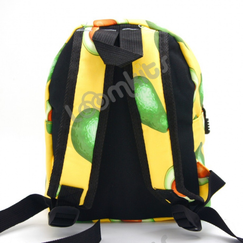 Рюкзак "Авокадо" маленький, желтый для девочки, с боковыми карманами для воды фото 5