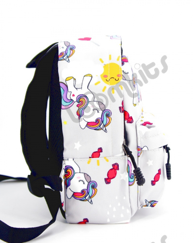 Рюкзак для девочки дошкольный "Единорожки", размер S, серый фото 3